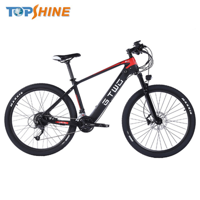 27.5 Inch Carbon Fiber Ebike Mountain Electric Bike With MP3 Bluetooth Player Hydraulic brake
