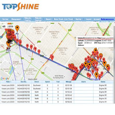 Topshine GPRS Dual SIM Card Tracker For Car With Acc Detect