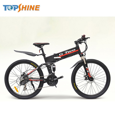 Touch Keyboard Full Suspension Electric Bicycles Pedal Assist Ebike With GPS Speedometer