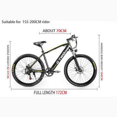 36V 35km/h Adult Electric Mountain Bicycles With Bluetooth LCD Display