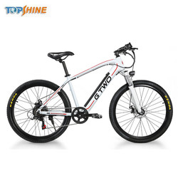 Green Pedal Assist Mountain Bike Full Suspension Ebike 48V 500W With GPS Tracking