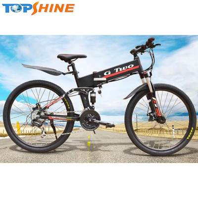 Long Range Folding Mountain Electric Bike 20 Mph With Removable Battery TSMB03