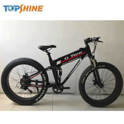750W 48V Full Suspension Cruiser bicycles Mountain Beach Electric Bike With Remote Diagnosis
