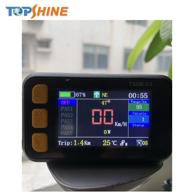 Mini Waterproof Colorful Ebike GPS Tracking Device Lcd Display With Temperature Detection