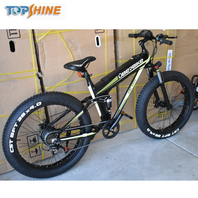 750W 48V Full Suspension Cruiser bicycles Mountain Beach Electric Bike With Remote Diagnosis